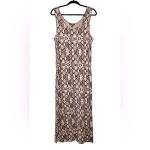 Animal Print Long Tan & Black Snake Print Maxi Dress Women’s Size 14